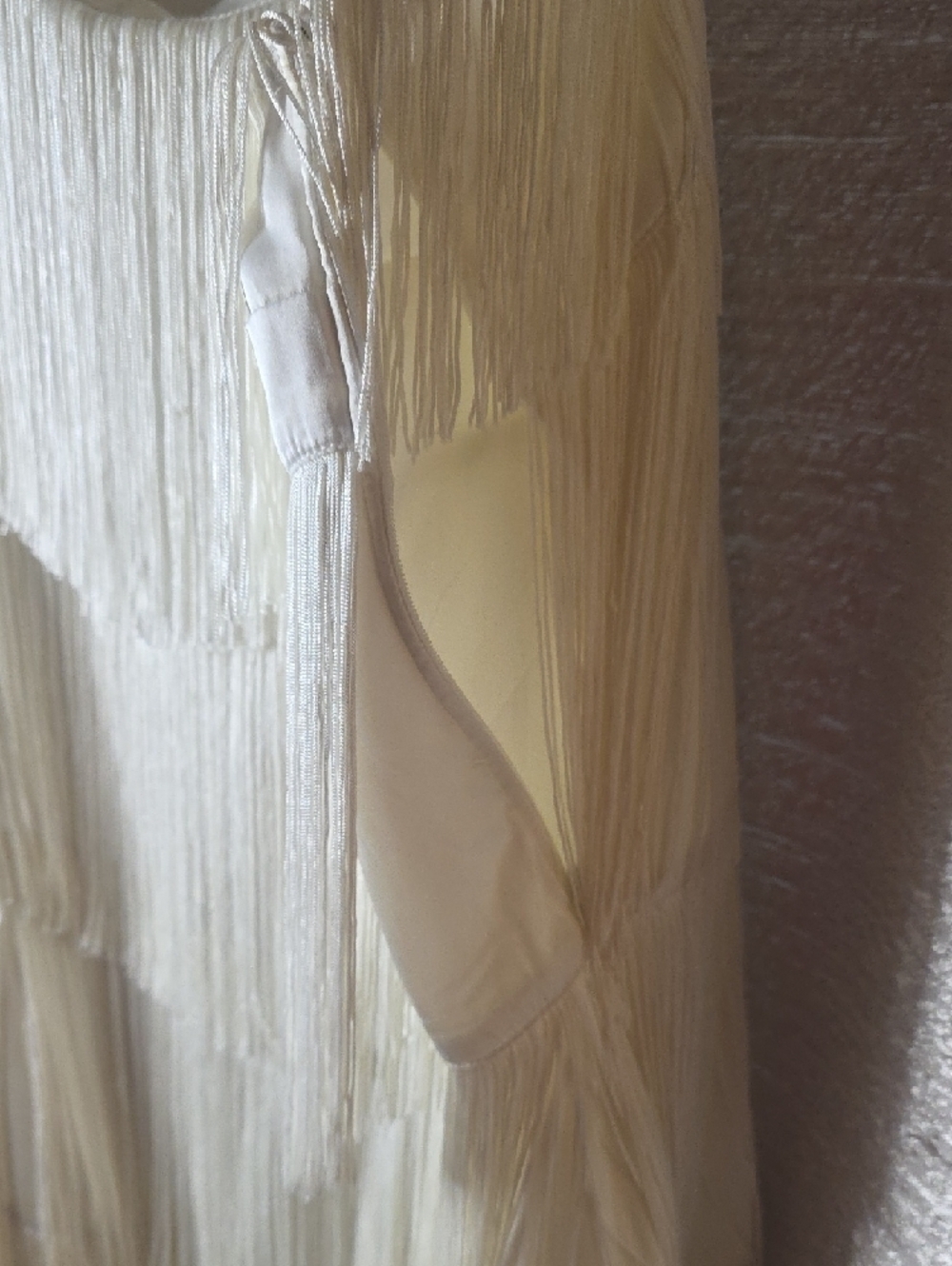 Abercrombie & Fitch Cream Fringe Mini Dress - Picture 4 of 5